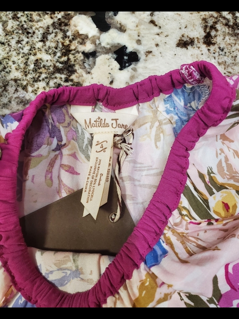 Matilda Jane Boho Dress 4 Enchanted Garden Bird of Paradise floral tiered Nwt - Picture 4 of 4